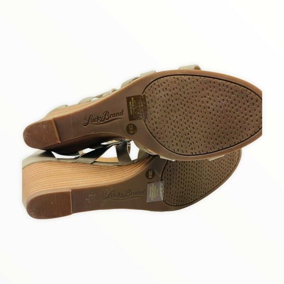Lucky Brand Jewelia Leather Wedge Sandal 12M NWOT - Picture 9 of 10